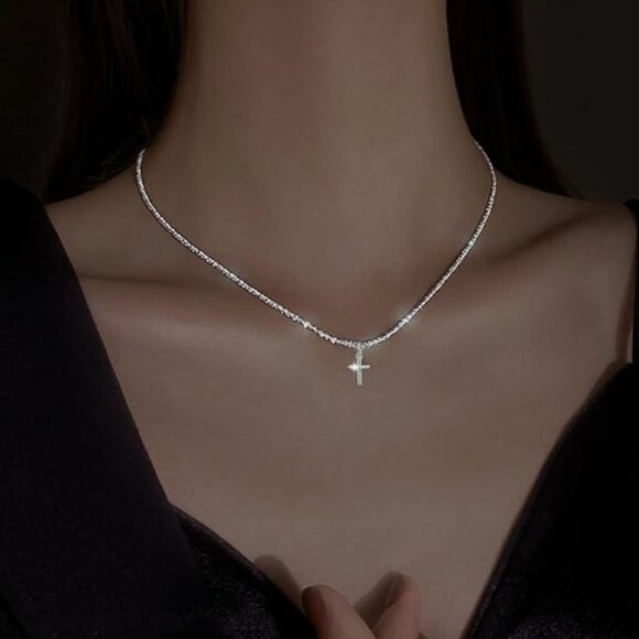 NEW! Rhinestone Cross Necklace - Picture 6 of 6